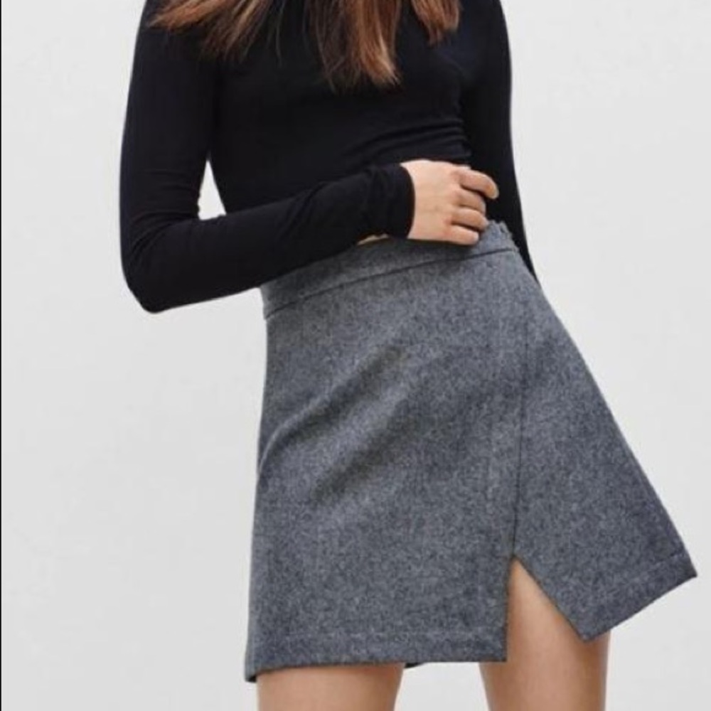 Aritzia Allenbury dark heather grey mini skirt 0